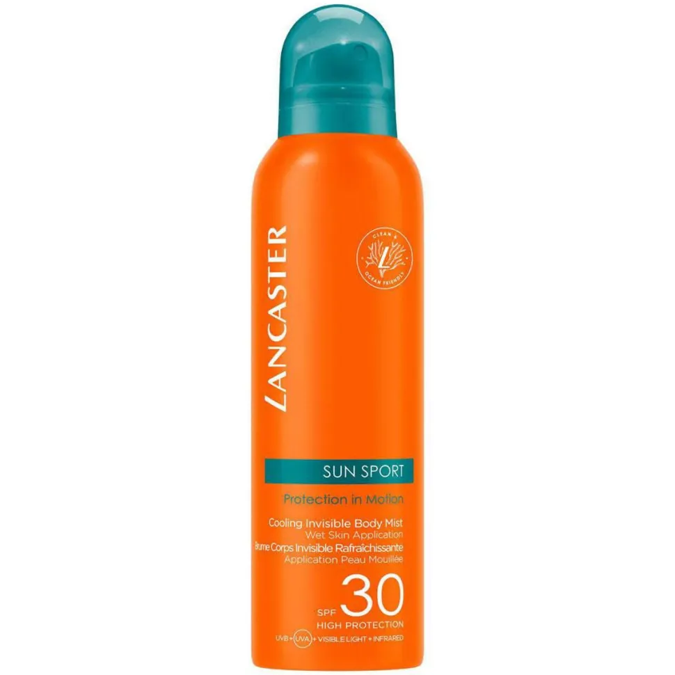 Lancaster Sun Sport Cooling Invisible Body Mist SPF30 Wet Skin Application 200ml