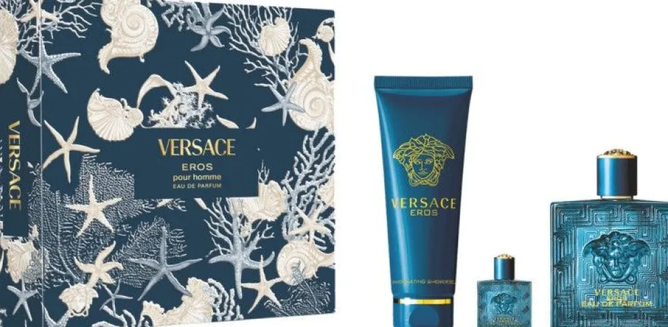 Versace Eros Pour Homme Set 100ml eau de parfum spray + 5ml edp + 150ml Showergel
