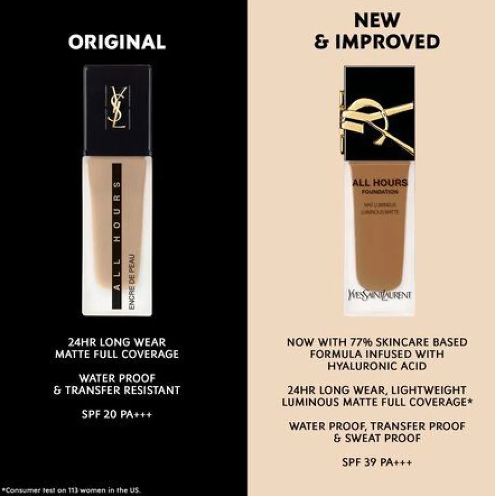 Yves Saint Laurent All Hours Luminous Matte Foundation 25ml LW7 Light Warm